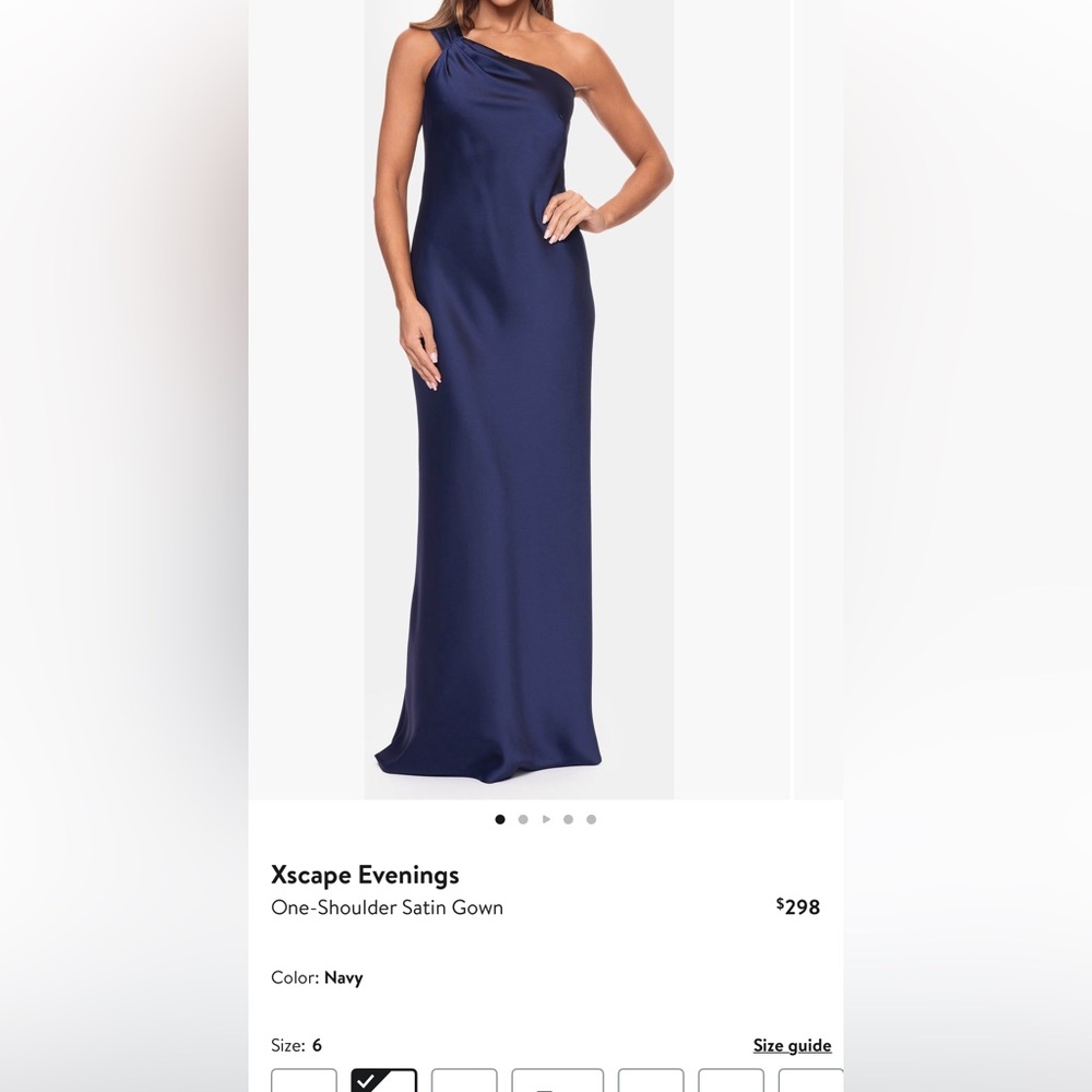 Xscape one shoulder satin gown